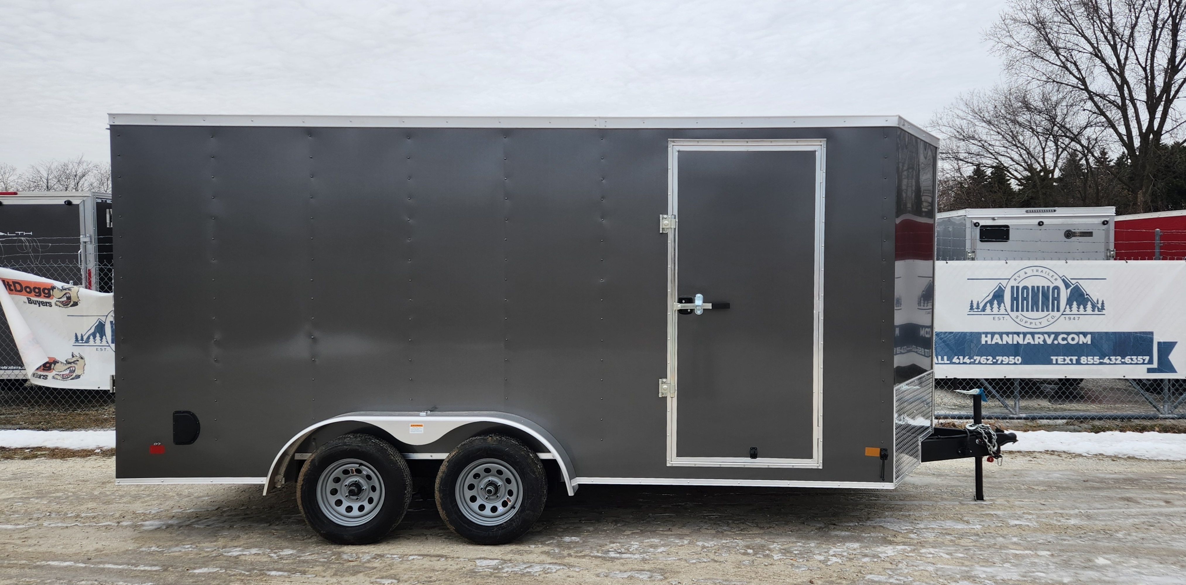 2023 DarkHorse 7X16 Wedge Nose Tandem Axle Steel Cargo Trailer with Ramp Door- 12inch Extra Height - 1500 Series